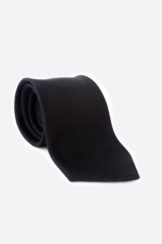 Black Grenadine Textured Silk Neck Tie