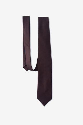 Chocolate Brown Grenadine Textured Silk Neck Tie