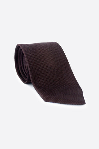Chocolate Brown Grenadine Textured Silk Neck Tie