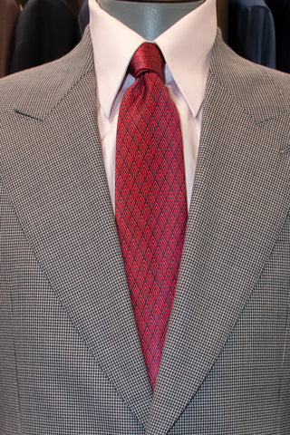 Red and Black Art Deco Patterned Silk Neck Tie