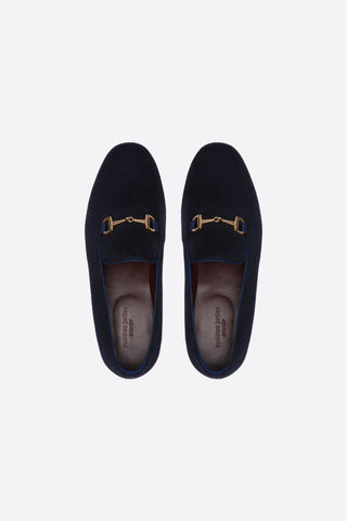 Navy Flannel Loafers