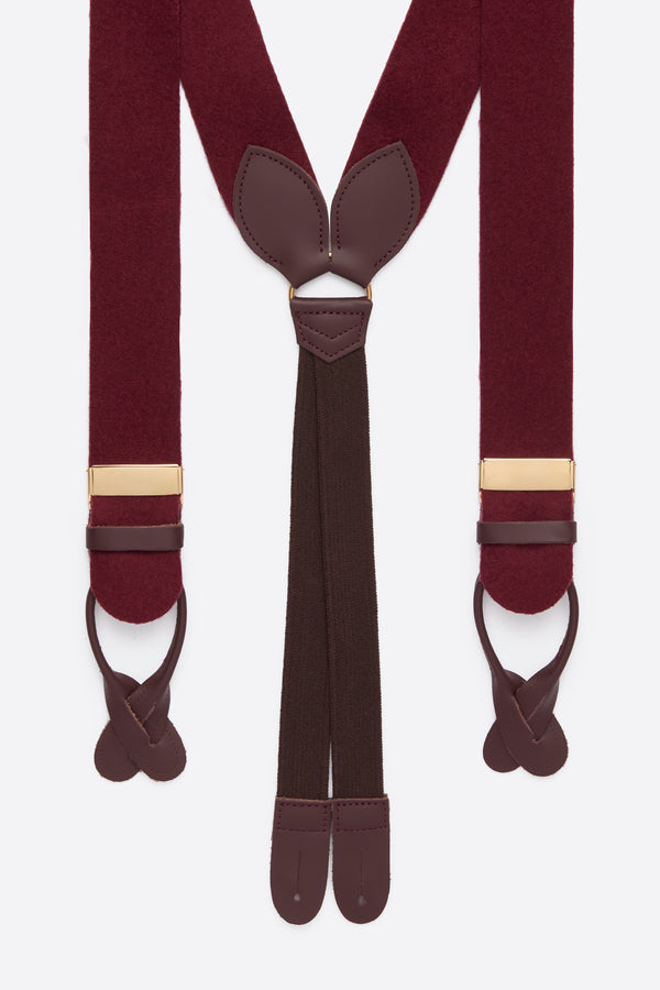 Marron Red Suspenders (box cloth