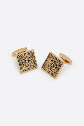 Square black and gold cufflinks