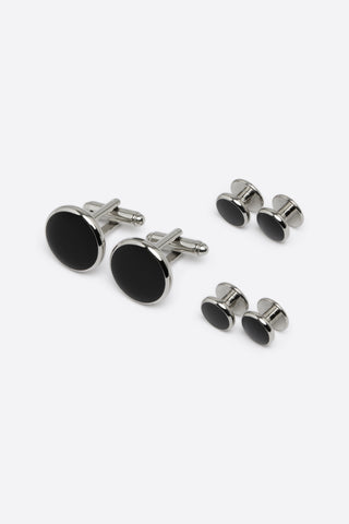 Black and silver Cufflinks and Studs