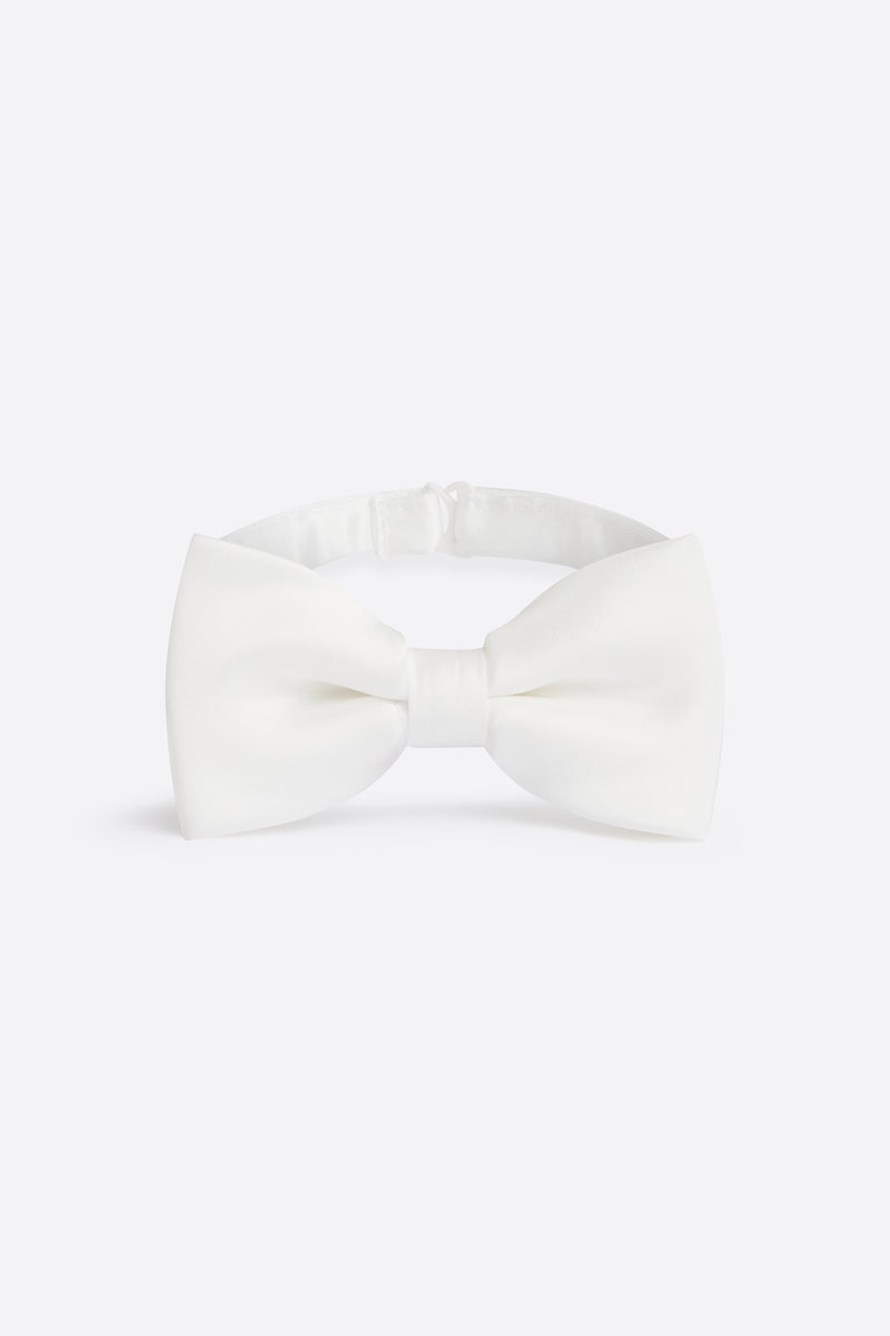 Ivory Satin Bow Tie