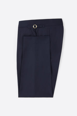 Merino wool Herringbone pant - Navy