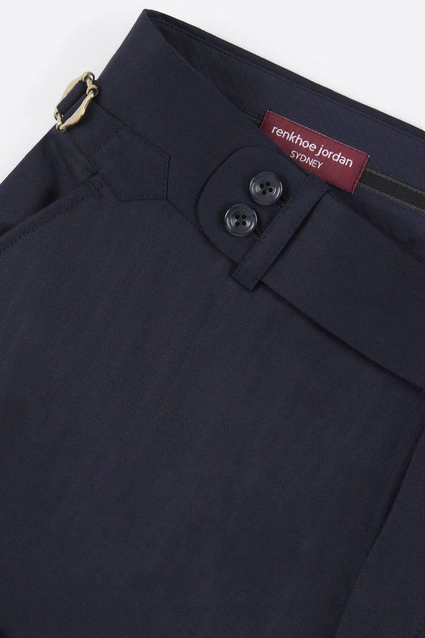 Merino wool Herringbone pant - Navy
