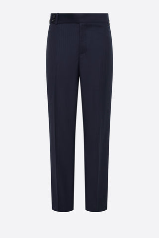 Merino wool Herringbone pant - Navy