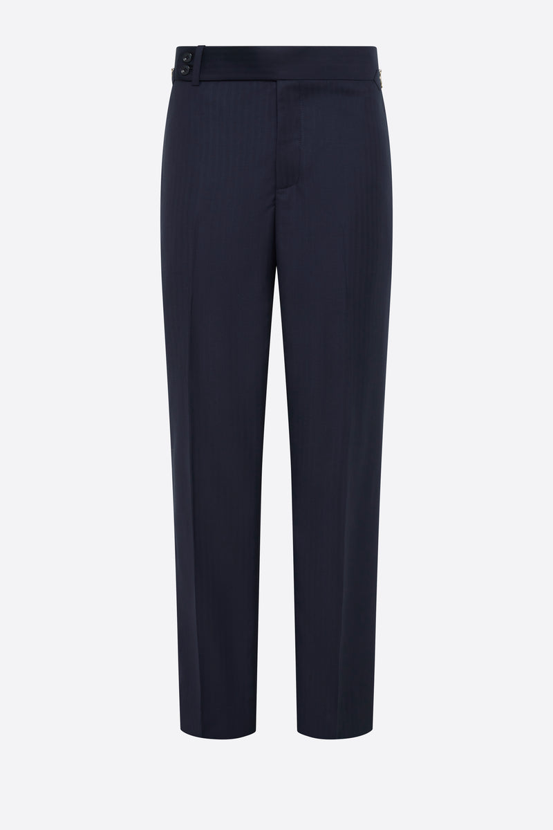 Merino wool Herringbone pant - Navy