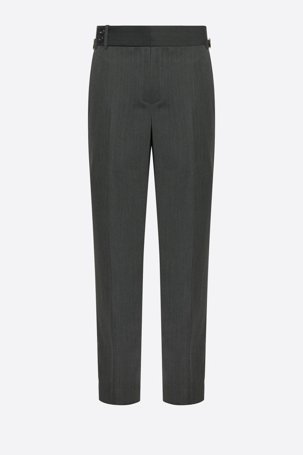 Merino wool Herringbone pant - Grey