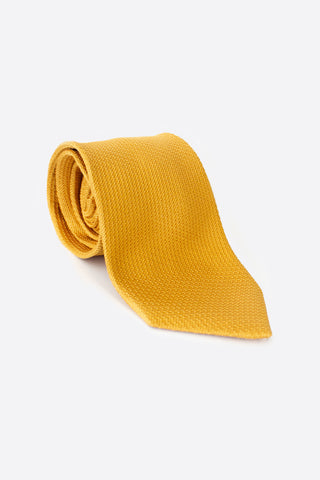 Yellow Grenadine Textured Silk Neck Tie